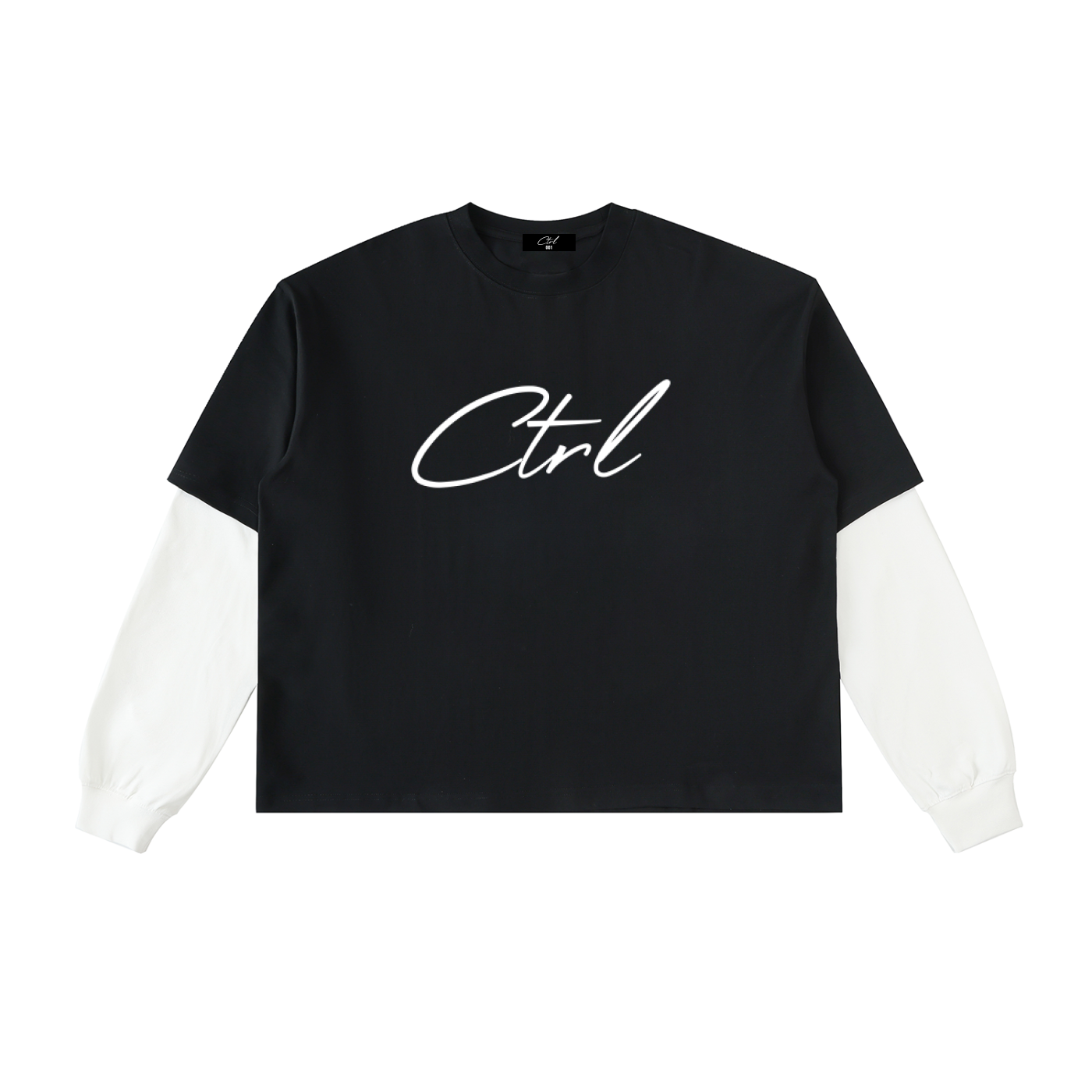 Ctrl Sign logo Layered Sleeve Cotton T-Shirt